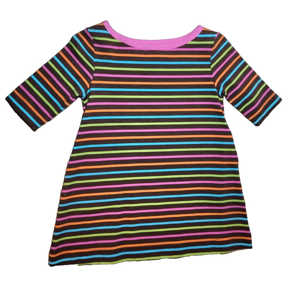 Striped TShirt Dress Mariah Sample Pink/Brown/Orange/Blue/Green Pockets 18 Month